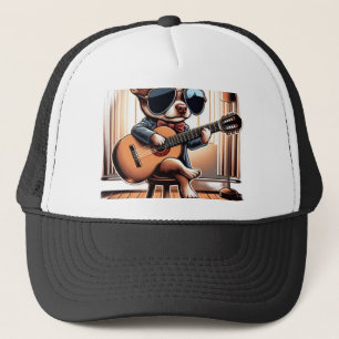 Casquette Chihuahua Cool Jouant de la Guitare