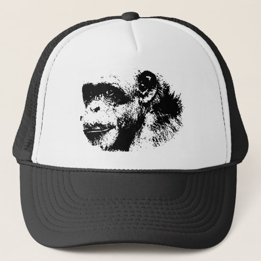 Casquette Chimpanzé noir et blanc (Devant)