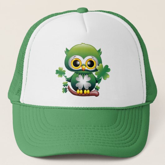 Casquette Chouette bébé mignonne St Patrick dessin animé (Devant)