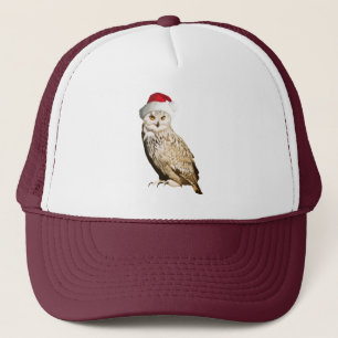 Casquette Chouette de Noël réaliste avec bonnet festif