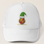 Casquette Chouette elfe de Noël avec présent (Devant)