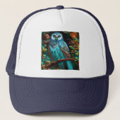 Casquette Chouette turquoise (Devant)