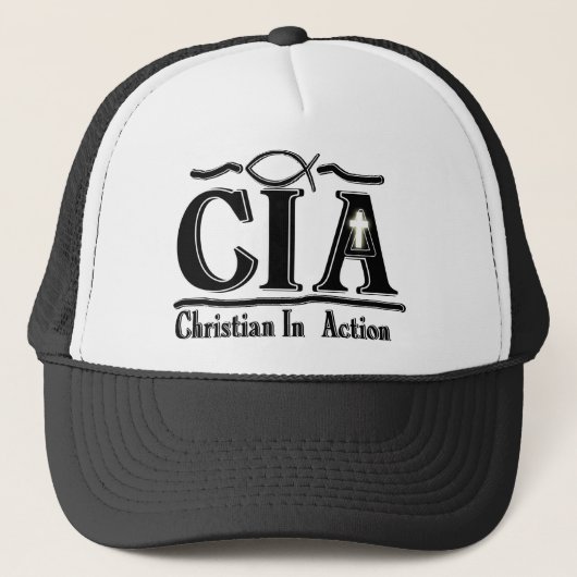 CASQUETTE CHRÉTIEN DE CIA DANS L'ACRONYME D'ACTION (Devant)