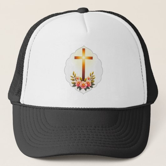 Casquette Christian Easter Cross with Flowers – boné (Devant)