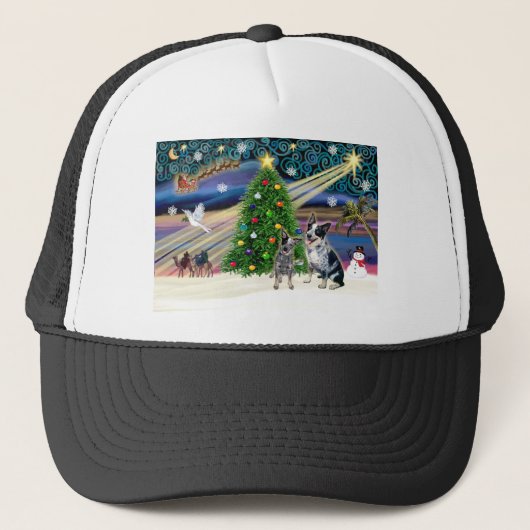 Casquette Christmas Magic Australian Cattle Dogs (deux) (Devant)