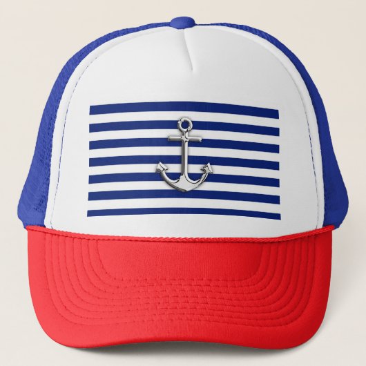 Casquette Chrome Anchor on Navy Stripes (Devant)