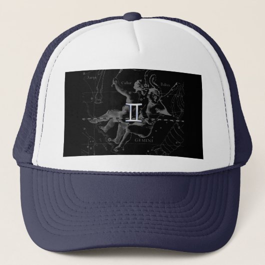 Casquette Chrome d'argent comme Gemini Zodiac Connexion Heve (Devant)