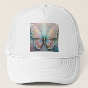 Casquette Chuchotements de couleur : Papillon fractal pastel