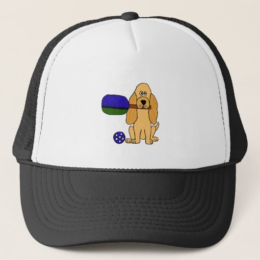 Casquette CI bande dessinée de cocker de Pickleball (Devant)