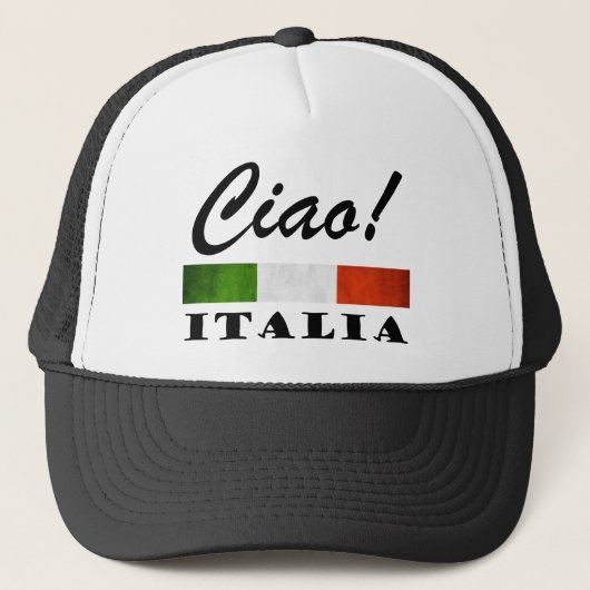 Casquette Ciao ! Drapeau rouge blanc vert de l'Italie (Devant)