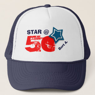 Casquette cinquantième Nom fait sur commande A07 d'ÉTOILE