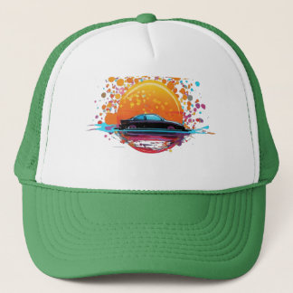 Casquette Circle Splash avec conception de voiture Imprimer