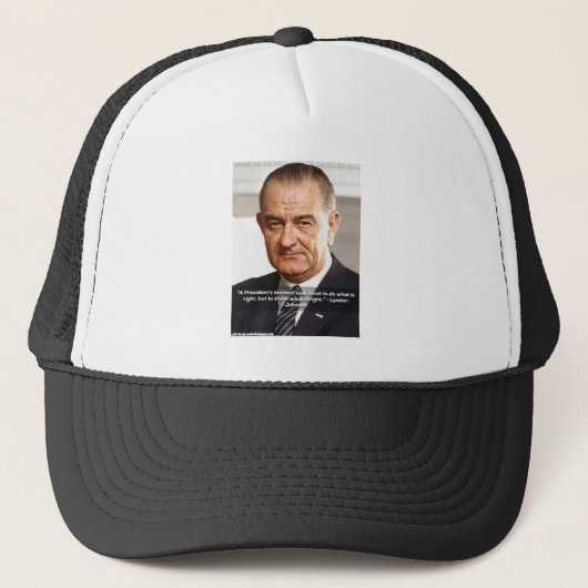 Casquette Citation de LBJ et "Savoir ce qui est juste" (Devant)