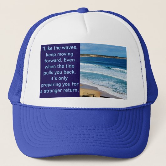 Casquette Citation De Motivation De Plage : Comme Les Vagues (Devant)