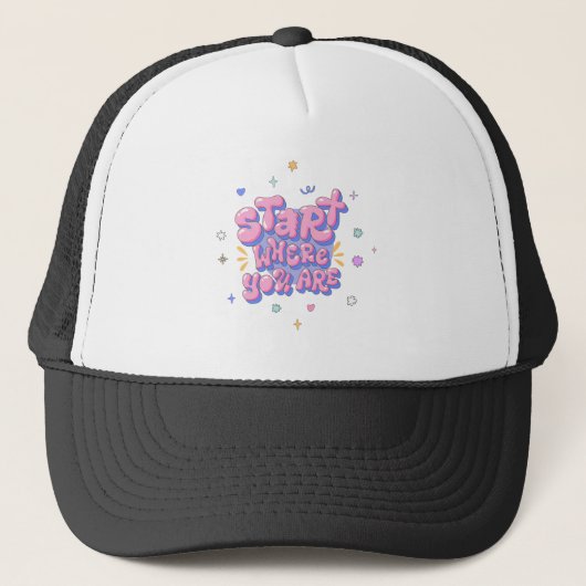 Casquette Citation Lettre Bulle Colorée (Devant)