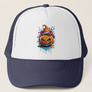 Casquette Citrouille de couleur de splash d'Halloween
