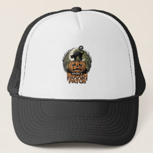 Casquette Citrouille d'Halloween Chat Tache Brute Gravure Vi