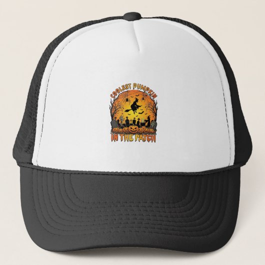 Casquette Citrouille la plus cool Patch Halloween Sorcière A (Devant)