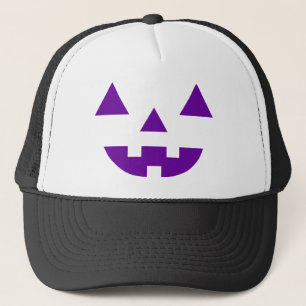 Casquette Citrouille Visage Lanterne Jack Halloween Violet