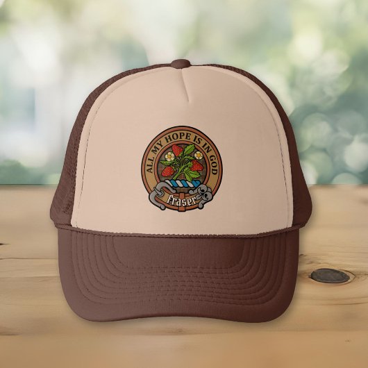 Casquette Clan Fraser Crest over Hunting Weathered Tartan