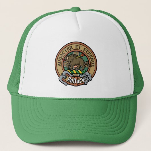 Casquette Clan Pollock Crest Trucker Chapeau (Devant)