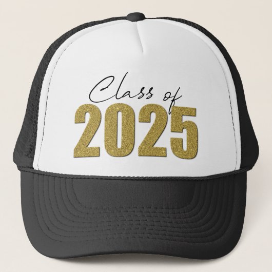 Casquette Classe de Parties scintillant d'or de 2025 (Devant)