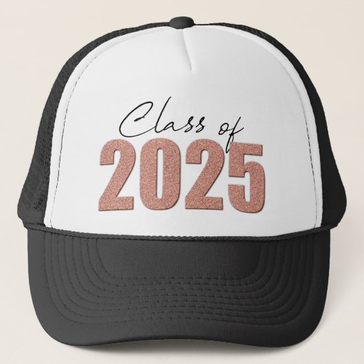Casquette Classe de Parties scintillant or rose de 2025 (Devant)