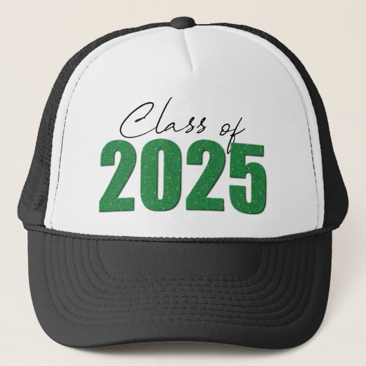 Casquette Classe de Parties scintillant verte de 2025 (Devant)