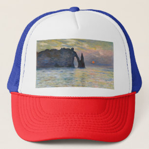 Casquette Claude Monet - La Falaise, Etretat, Coucher de sol