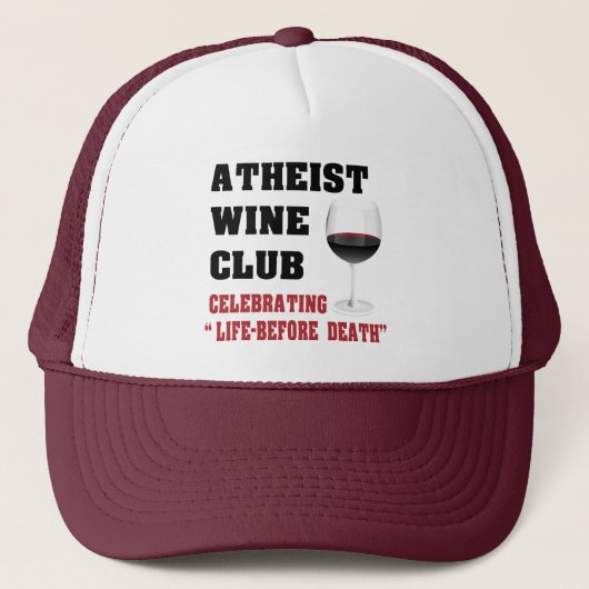 Casquette Club athée de vin (Devant)