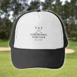 Casquette Club de golf personnalisé Nom Classic<br><div class="desc">Dotés d'un club de golf classique traversé et d'un design de balle de golf,  ces casquettes de golf sont idéaux pour tous les clubs de golf. Personnalisez avec votre nom de club de golf et l'année où le club de golf a été créé. Conçu par Thisisnotme©</div>