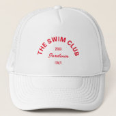 Casquette Club de natation Custom Red Crest Baigneuses Blanc (Devant)