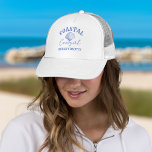 Casquette Coastal Cowgirl Bachelorette parti<br><div class="desc">Coastal Cowgirl Bachelorette week-end sur une côte bachelorette favorise casquette imprimé personnalisé,  bachelorette fête personnalisée casquette bleu marine poussiéreux plage cowgirl bleu poussiéreux fête à thème bleu pâle faveurs casquette d'été</div>