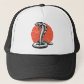 Casquette Cobra Ouverture de la Capote, Serpent Attaquant (Devant)