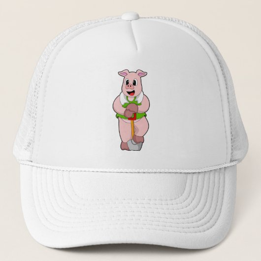 Casquette Cochon en fermier avec lunette (Devant)