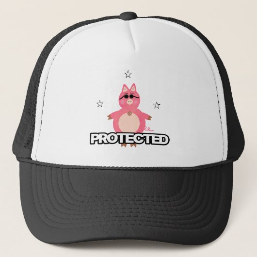Casquette Cochon rose amusant (Devant)
