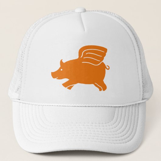 Casquette Cochon volant - orange (Devant)