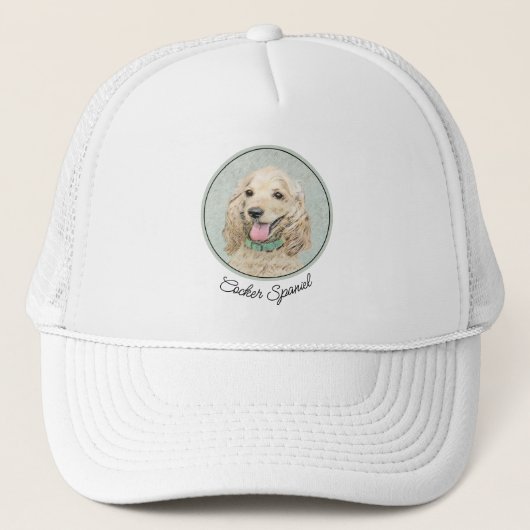 Casquette Cocker Spaniel Buff Peinture - Art Chien original (Devant)