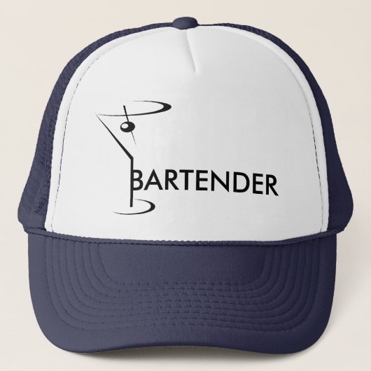 Casquette Cocktail Bartending ou barman bleu (Devant)