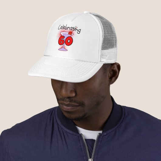 Casquette Cocktail célébrant 60 t-shirts et cadeaux (En situation)