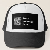 Casquette Code QR téléchargé et texte rétro modifiable (Devant)