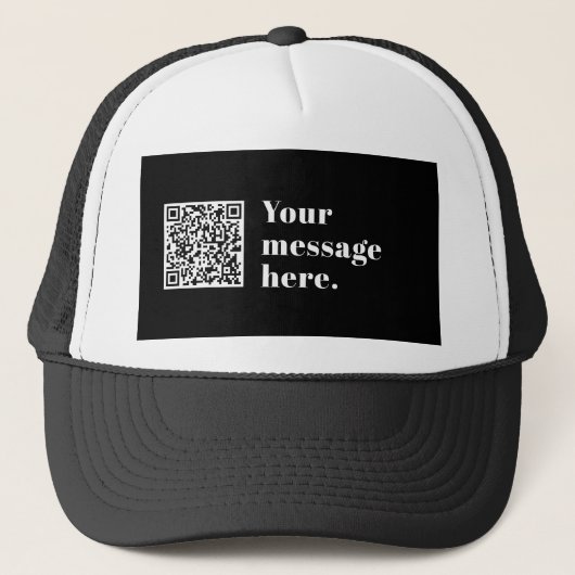 Casquette Code QR téléchargé et texte rétro modifiable (Devant)