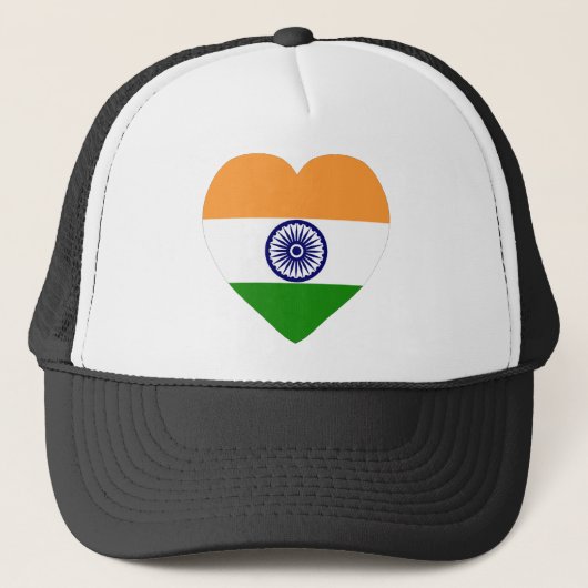 Casquette Coeur de drapeau de l'Inde (Devant)