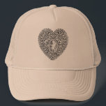 Casquette COEUR DE LACE CUPID, noir et blanc<br><div class="desc">Coeur de dentelle élégant et cool avec cupide. Conception et développement graphique numérique en style vintage par Bulgan Lumini (c) .Facile à customiser avec votre propre texte comme une carte faire-part / cartes de visite / enregistrer les cartes de remerciement / cartes / , douches nuptiales, anniversaires, fêtes, douches fiançailles,...</div>