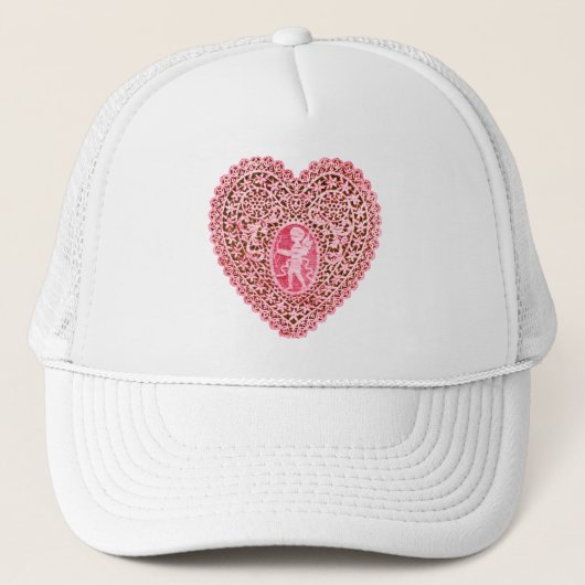 Casquette COEUR DE LAMPE CUPID, Rouge rose (Devant)