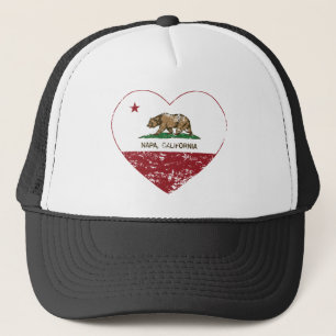 Casquette coeur de napa de drapeau de la Californie affligé