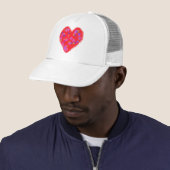 Casquette Coeur et cercles rouges (En situation)