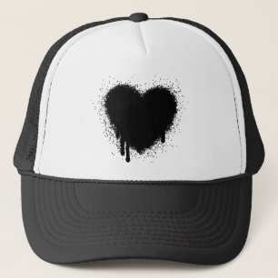 Casquette Coeur grunge - noir