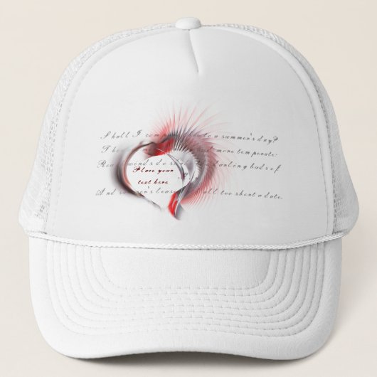 Casquette Coeur métallique avec sonnet de Shakespeare 18 (Devant)