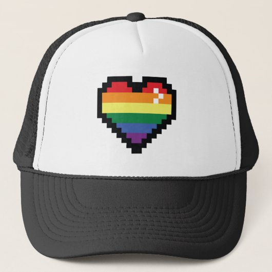 Casquette Coeur Rainbow Pixel (Devant)